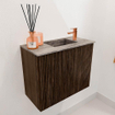 Mondiaz JOYA-DLUX 50cm toiletmeubel - kleur Walnut - Wastafel FAYE positie Rechts 1 kraangat kleur Oza. SW1424546