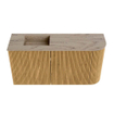 Mondiaz JOYA-DLUX 81.6cm toiletmeubel - ronding rechts kleur Oak - Wastafel FAYE positie Links Zonder kraangat kleur Arena. SW1423872