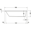 Duravit Starck 1 baignoire acrylique rectangulaire avec trop-plein avec 1 appui-dos 180x90x46cm à encastrer blanc 0297507