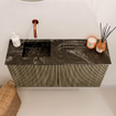 Mondiaz JOYA-DLUX 80cm toiletmeubel - kleur Dusk - Wastafel FAYE positie Links Zonder kraangat kleur Lava. SW1423216