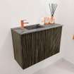 Mondiaz JOYA-DLUX 60cm toiletmeubel - kleur Shadow - Wastafel FAYE positie Links 1 kraangat kleur Sombra. SW1425182