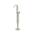 IVY Pact Mitigeur de baignoire autoportant - bec orientable - 150cm - Flexible de douche - Douchette barre - Nickel brossé PVD SW1031188