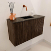Mondiaz JOYA-DLUX 70cm toiletmeubel - kleur Walnut - Wastafel FAYE positie Midden Zonder kraangat kleur Lava. SW1422497