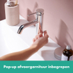 Hansgrohe Tecturis S Wastafelmengkraan - trekwaste - 11.6cm uitloop - chroom SW918750