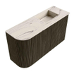 Mondiaz JOYA-DLUX 71.6cm toiletmeubel - ronding links kleur Shadow - Wastafel FAYE positie Rechts Zonder kraangat kleur Nata. SW1424988