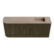 Mondiaz JOYA-DLUX Meuble de salle de bains 101,6cm - arrondi gauche couleur Shadow - Vasque FAYE position Droite 1 trou de robinet couleur Saba SW1425154