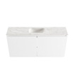 MONDIAZ TURE-DLUX Meuble toilette - 100cm - Talc - EDEN - vasque Ostra - position centrale - sans trou de robinet SW1104673