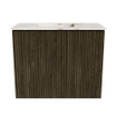Mondiaz JOYA-DLUX 50cm toiletmeubel - kleur Shadow - Wastafel FAYE positie Links 1 kraangat kleur Frappe. SW1422717