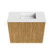 Mondiaz JOYA 50cm meuble de toilette - couleur Oak - Vasque FAYE position Droite 1 trou de robinet couleur Talc SW1421095