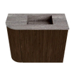 Mondiaz JOYA-DLUX 51.6cm toiletmeubel - ronding links kleur Walnut - Wastafel FAYE positie Rechts Zonder kraangat kleur Oza. SW1424573