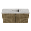 Mondiaz JOYA-DLUX 80cm meuble de salle de bains - couleur Dusk - Vasque FAYE position Milieu 1 trou de robinet couleur Glace. SW1423176