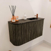 Mondiaz JOYA-DLUX 71.6cm toiletmeubel - ronding links kleur Shadow - Wastafel FAYE positie Rechts 1 kraangat kleur Lava. SW1422868