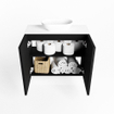 Mondiaz Fowy Toiletmeubel - 60x50x23cm - urban mat - 0 kraangaten - wasbak midden - 2 deuren - solid surface - blad MDF - wasbak: wit SW760865