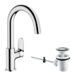 Hansgrohe Vernis Blend wastafelkraan uitloop draaibaar met afvoerplug chroom SW642531