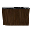Mondiaz JOYA-DLUX Meuble de salle de bains - 61,6cm - arrondi gauche couleur Walnut - Vasque FAYE position Droite 1 trou de robinet couleur Lava SW1422447