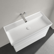 Villeroy & Boch Collaro lavabo à poser sur meuble - 100x47cm - sans trop-plein sans trous de robinetterie ceramic+ stone white SW358379