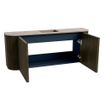 Mondiaz JOYA-DLUX Meuble de salle de bains 103.2cm - arrondi gauche et droite couleur Shadow - Vasque FAYE position Milieu 1 trou de robinet couleur Arena. SW1424861