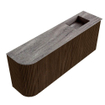 Mondiaz JOYA-DLUX 101.6cm toiletmeubel - ronding links kleur Walnut - Wastafel FAYE positie Rechts 1 kraangat kleur Oza. SW1424612