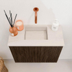 Mondiaz JOYA-DLUX 50cm toiletmeubel - kleur Walnut - Wastafel FAYE positie Midden Zonder kraangat kleur Meli. SW1424384