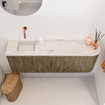 Mondiaz JOYA-DLUX 111.6cm toiletmeubel - ronding rechts kleur Dusk - Wastafel FAYE positie Links Zonder kraangat kleur Nata. SW1425935