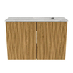 Mondiaz JOYA-DLUX 60cm meuble de salle de bains - couleur Oak - Vasque FAYE position Droite 1 trou de robinet couleur Glace. SW1421967