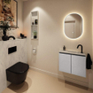 MONDIAZ TURE-DLUX Meuble WC 60 cm Plata. Vasque EDEN Opalo position droite. Avec 1 trou de robinet. SW1104445