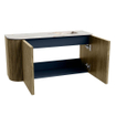 Mondiaz JOYA-DLUX Meuble de toilette 81,6cm - arrondi gauche couleur Dusk - Vasque FAYE position Droite 1 trou de robinet couleur Frappe. SW1423097