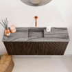 Mondiaz JOYA-DLUX 90cm toiletmeubel - kleur Walnut - Wastafel FAYE positie Midden Zonder kraangat kleur Sombra. SW1424726