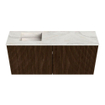 Mondiaz JOYA-DLUX Meuble de salle de bains 90cm - couleur Walnut - Vasque FAYE position Gauche Sans trou de robinet couleur Ostra. SW1422622
