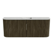 Mondiaz JOYA-DLUX Meuble de salle de bains 103,2cm - arrondis gauche et droite couleur Shadow - Vasque FAYE position Milieu Sans trou de robinet couleur Opalo SW1422975