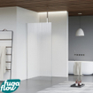 FugaFlow Eccelente Vetro douche à l'italienne salle de bain - 80x200cm - verre strié - bras plafond - chrome SW1125066