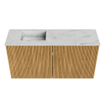 Mondiaz JOYA-DLUX 80cm meuble de salle de bains - couleur Oak - Vasque FAYE position Gauche Sans trou de robinet couleur Opalo. SW1422108