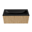 MONDIAZ KURVE 100cm Meuble salle de bain - couleur Oak - 1 tiroir - vasque BIG MEDIUM centre - 1 trou de robinet - Urban SW1138474