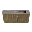 Mondiaz JOYA-DLUX 91.6cm meuble de salle de bains - arrondi gauche couleur Dusk - Vasque FAYE position Droite Sans trou de robinet couleur Oza. SW1426020