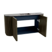 Mondiaz JOYA-DLUX 83.2cm toiletmeubel - ronding links en rechts kleur Shadow - Wastafel FAYE positie Midden Zonder kraangat kleur Sombra. SW1425238
