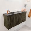 Mondiaz JOYA-DLUX 91.6cm meuble de salle de bains WC - arrondi droit couleur Shadow - Vasque FAYE position Gauche 1 trou de robinet couleur Sombra. SW1425228