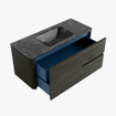 Mondiaz CIRO-DLUX Ensemble de meubles de salle de bains - 110x45x50cm - vasque en solid surface Lava - 1 bassin au milieu - sans trous de robinet - 2 tiroirs - Shadow SW1532259