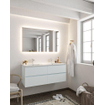 MONDIAZ VICA Ensemble de meuble salle de bain - 120cm - 4 tiroirs - lavabo Denia double 2 trous de robinet - céramique - argile SW410618