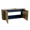 Mondiaz JOYA-DLUX 103.2cm toiletmeubel - ronding links en rechts kleur Dusk - Wastafel FAYE positie Midden 1 kraangat kleur Saba. SW1426107