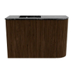 Mondiaz JOYA-DLUX 61.6cm toiletmeubel - ronding rechts kleur Walnut - Wastafel FAYE positie Links 1 kraangat kleur Lava. SW1422462