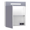 BRAUER Promise Armoire de toilette 59x70x15cm éclairage intégré rectangulaire 1 porte pivotante MDF Blanc mat SW371694