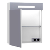 Saniclass 2.0 Armoire de toilette 59x70x15cm éclairage intégré rectangulaire 1 porte pivotante MDF Blanc mat SW371694