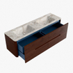 Mondiaz CIRO-DLUX Ensemble de meubles de salle de bains - 160x45x50cm - Vasque solid surface Frappe - 2 lavabos double - 2 trous de robinet - 4 tiroirs - Ruby SW1531548
