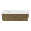 Mondiaz JOYA 111.6cm toiletmeubel - ronding rechts kleur Dusk - Wastafel FAYE positie Links Zonder kraangat kleur Talc. SW1421618