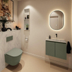 MONDIAZ TURE-DLUX Meuble toilette - 60cm - Army - EDEN - vasque Opalo - position droite - sans trou de robinet SW1104187