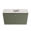 MONDIAZ TURE-DLUX Meuble toilette - 80cm - Army - EDEN - vasque Glace - position centrale - 1 trou de robinet SW1103139