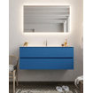 Mondiaz VICA ensemble de meuble de salle de bain - 120cm - meuble sous-vasque jeans - 2 tiroirs - lavabo cloud milieu - 1 trou de robinet - version XL 60cm haut SW1090966