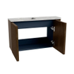 Mondiaz JOYA-DLUX 71.6cm toiletmeubel - ronding rechts kleur Walnut - Wastafel FAYE positie Links Zonder kraangat kleur Glace. SW1422399
