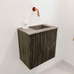 Mondiaz JOYA-DLUX 40cm toiletmeubel - kleur Shadow - Wastafel FAYE positie Rechts Zonder kraangat kleur Oza. SW1425012