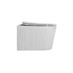 Aloni Muffly Hangend Toilet - 36.5x52x34.6cm - wervelspoeling - randloos - met zitting - softclose - quick release - compact - ribbel - glans wit SW1446223